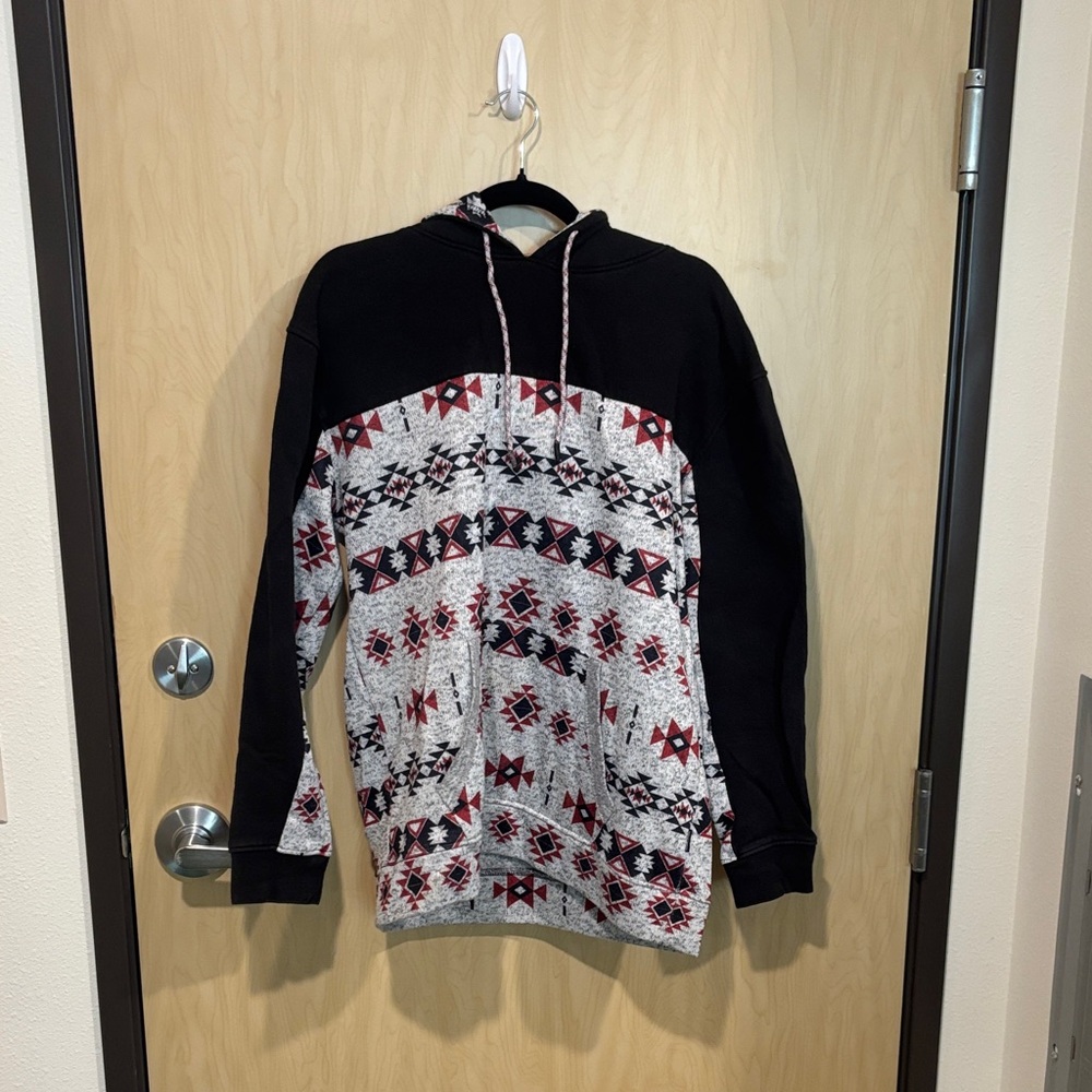 Stylish Black and Red Patterned Men's Sweater